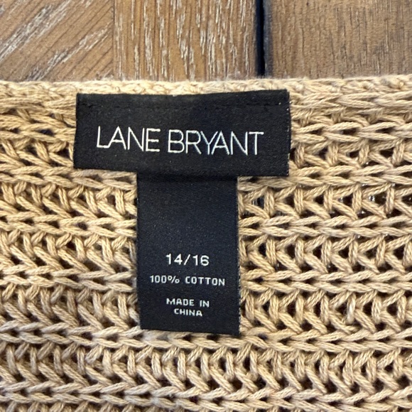 Lane Bryant Women's Tan Open-Front Cardigan - Picture 5 of 7